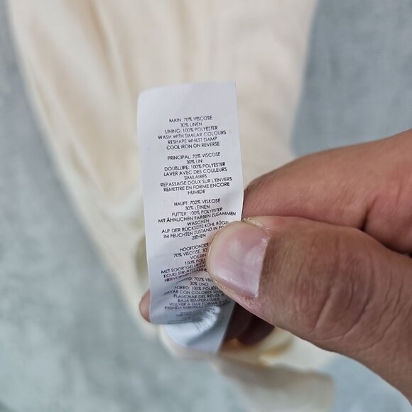 Nasty Gal I Live For The Sun Linen Mini Dress Womens Size 10 Cream Square Neck - Picture 5 of 11